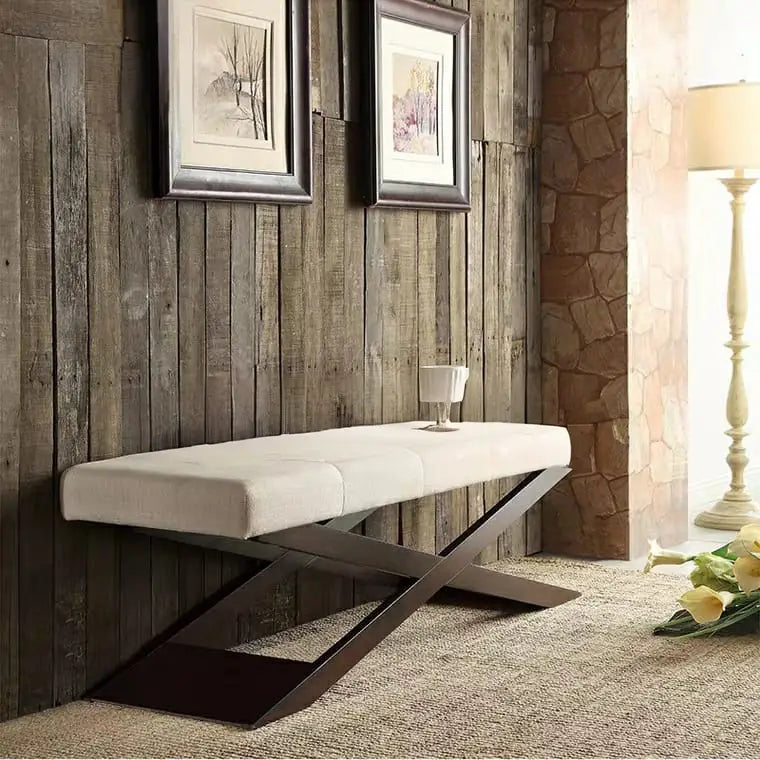 CÉDRI Industrial Fabric Entryway Bench