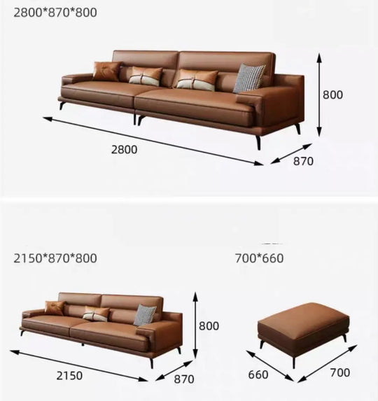 MALONE Modern Leather Sofa