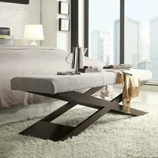CÉDRI Industrial Fabric Entryway Bench