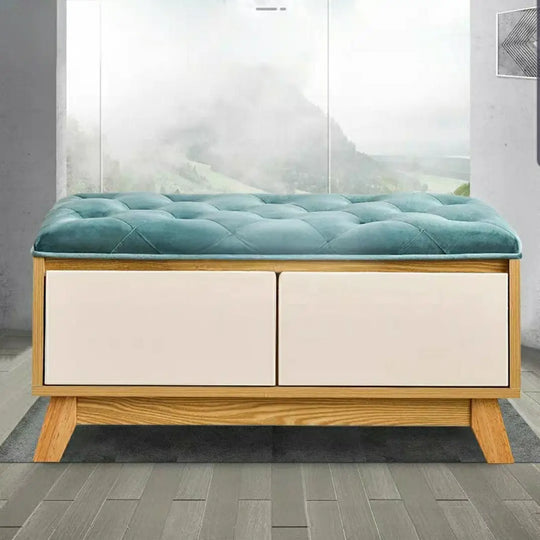 TAGE Rustic Solid Wood Shoe Cabinet Bench