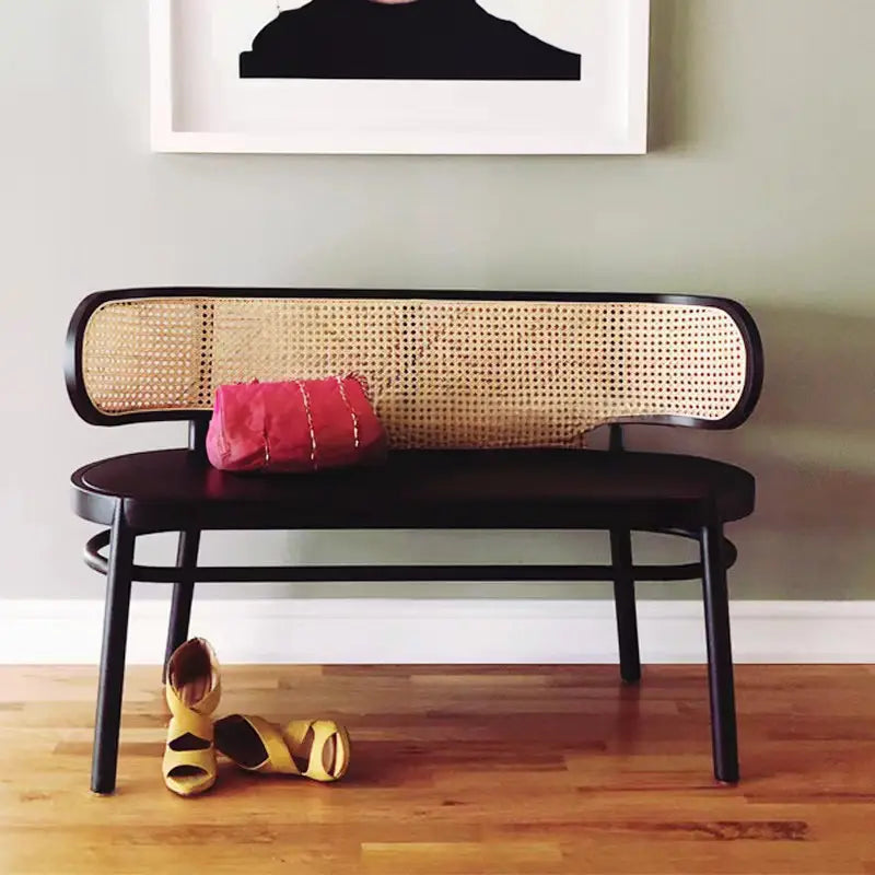 TATE  Vintage Rattan Dining Bench