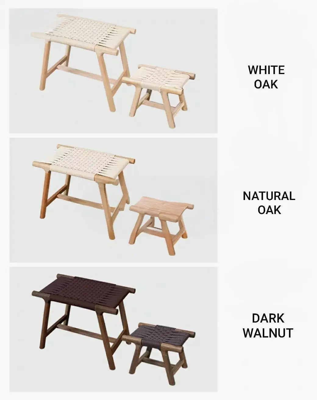 CIARÁN Rustic Solid Wood Rattan Bench