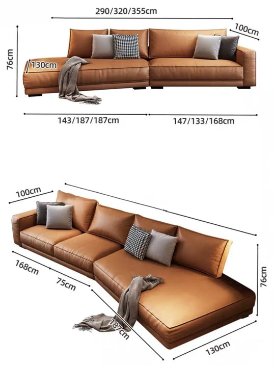 BURBON Modern Leather Sofa