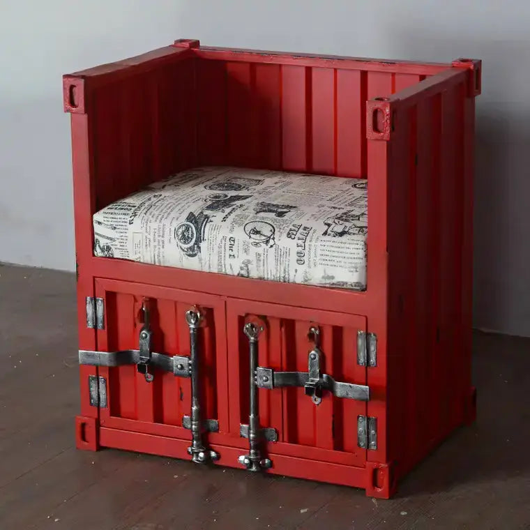 ZAHARA Industrial Metal Ottoman Bench