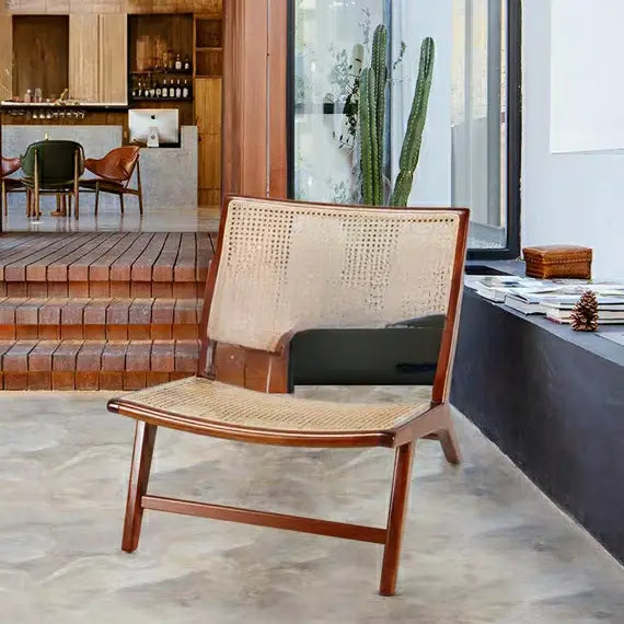 DWIGHT Rustic Solid Wood Lounge Chair