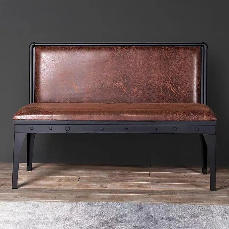 MARCO Industrial Leather Dining Bench