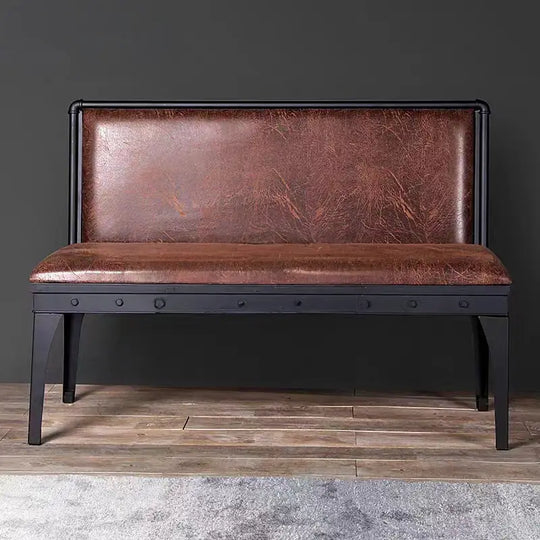 MARCO Industrial Leather Dining Bench