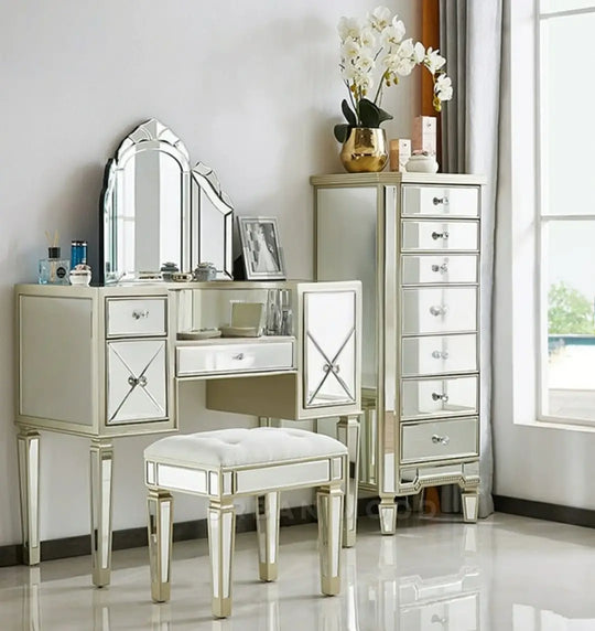 ROMEO Victorian Mirrored Vanity Table Set