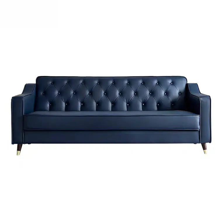GIOVANNI Classic Faux Leather Tufted Sofa