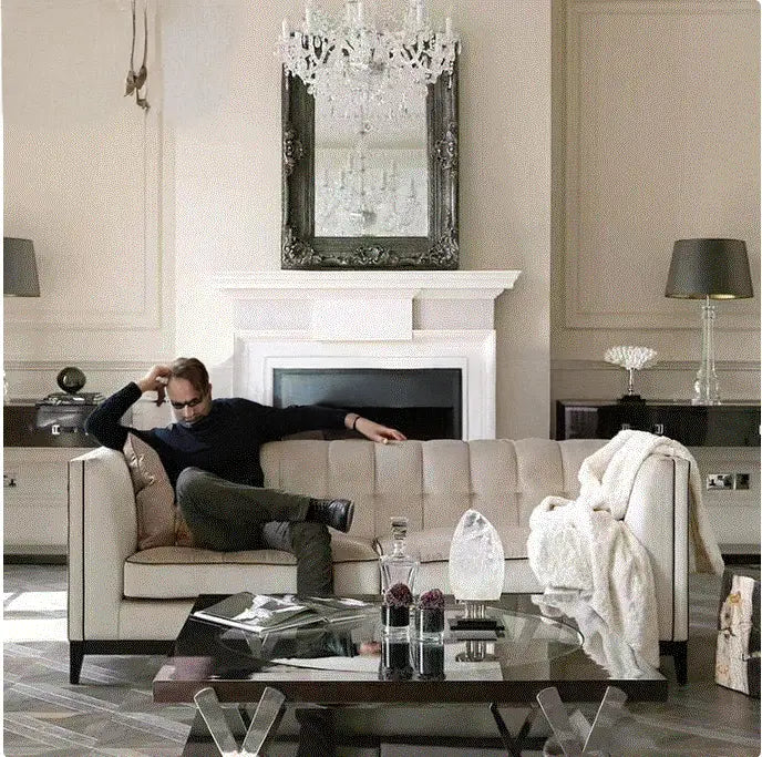NISHA Modern Victorian Velvet Sofa