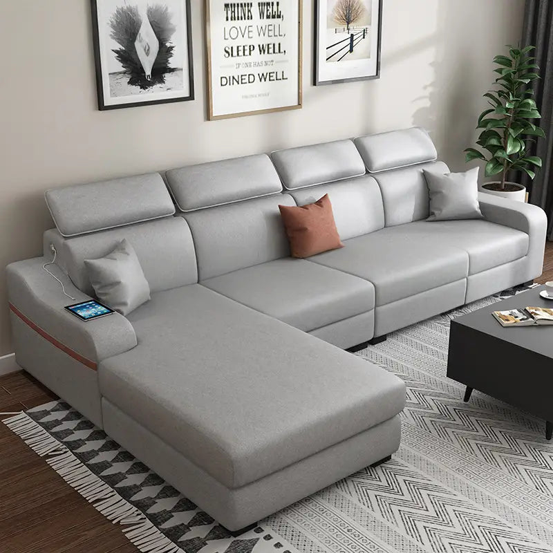 RAES Modern Faux Leather Sofa