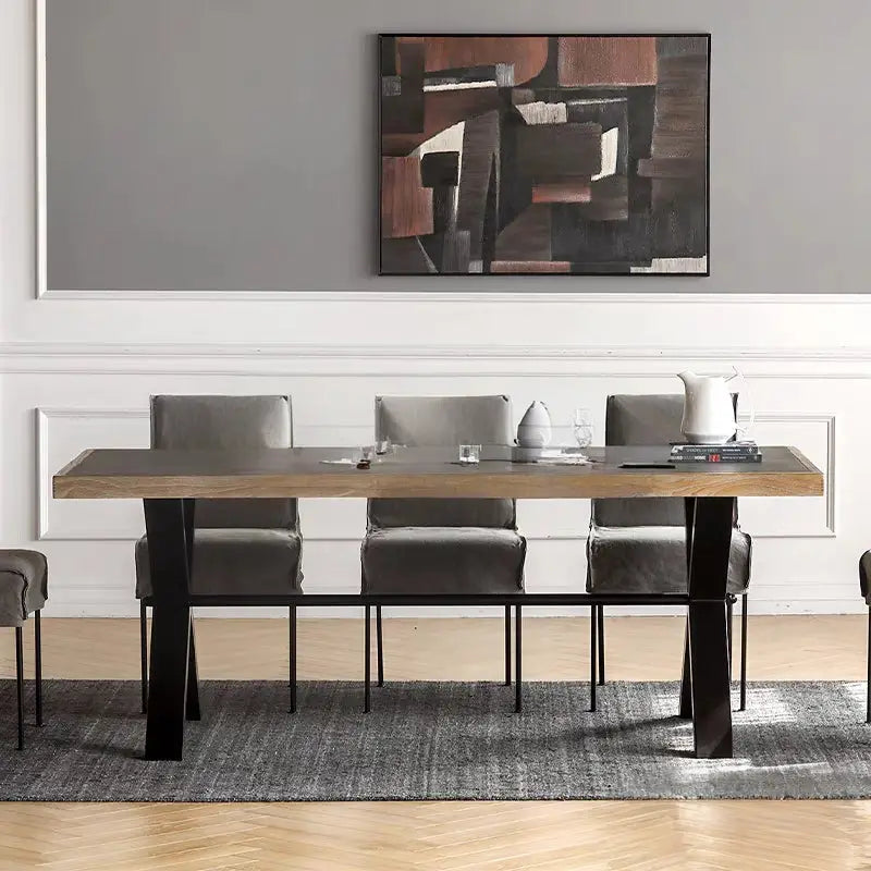 RAUL Industrial Solid Wood Dining Table