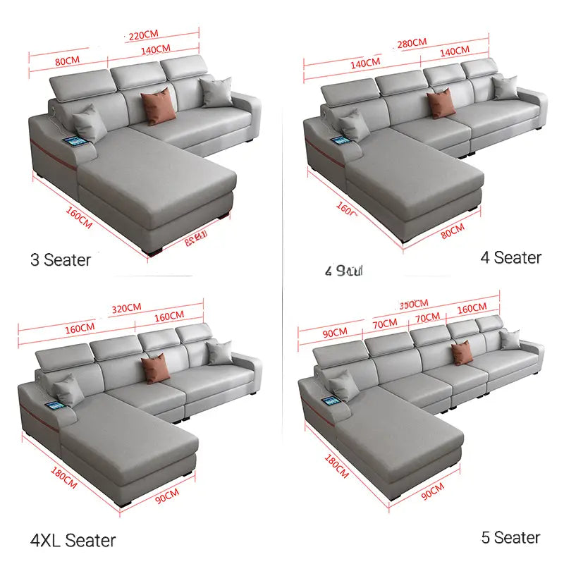RAES Modern Faux Leather Sofa