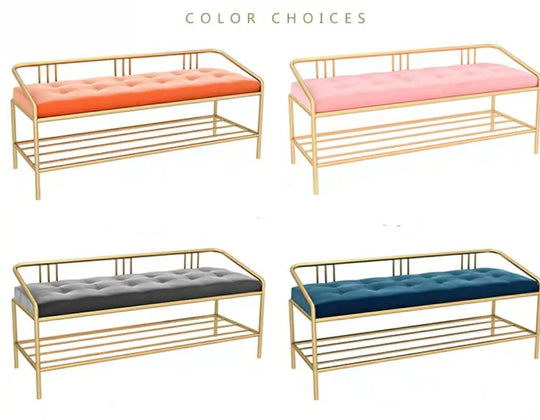 NATHANAËL Modern Velvet Ottoman Bench