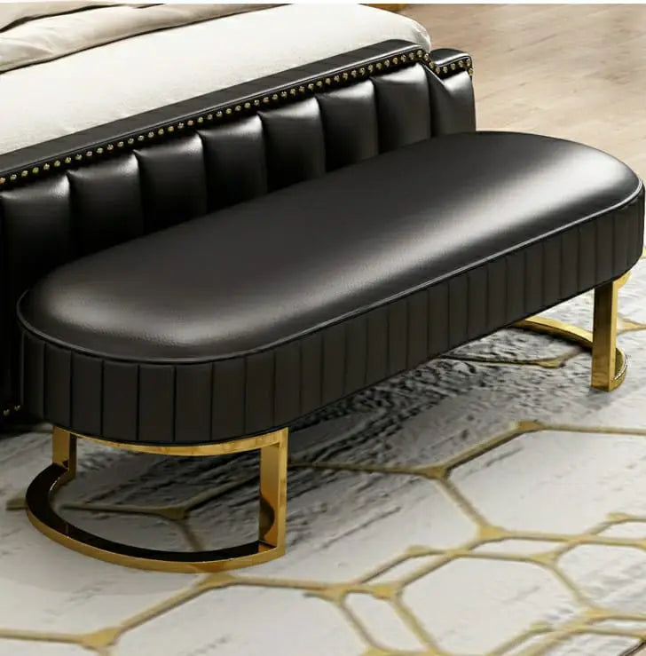 DYNA  Victorian Faux Leather Ottoman