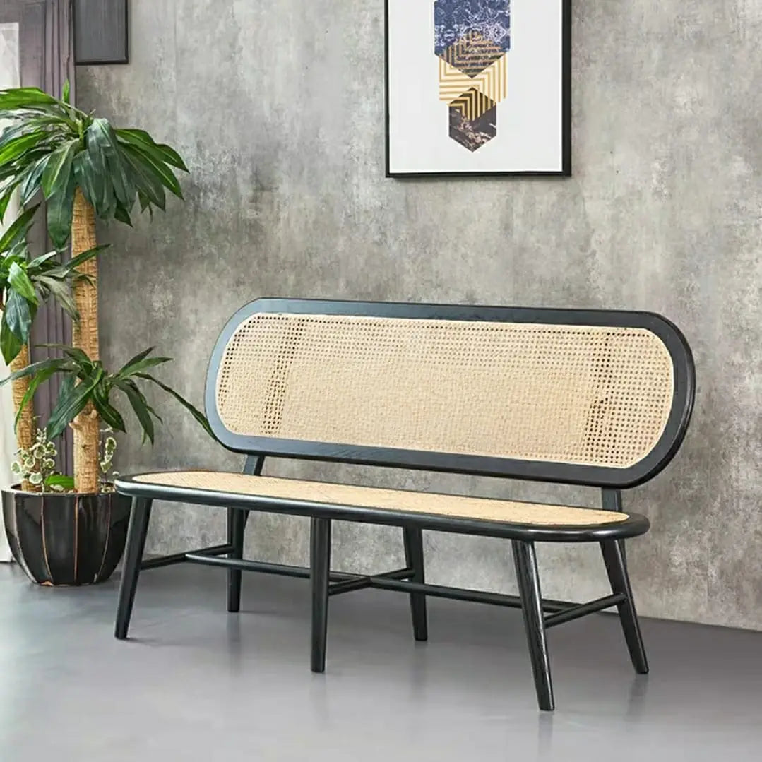 EIGHTH  Vintage Rattan Dining Bench