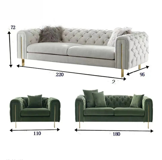 DRAKE Victorian Velvet Tufted Sofa
