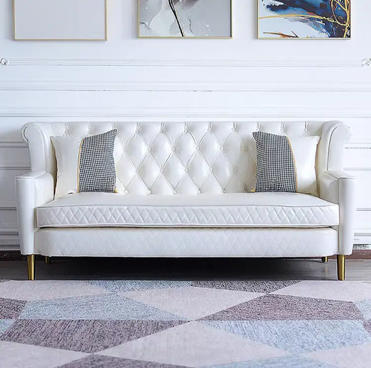DEJI Victorian Leather Sofa