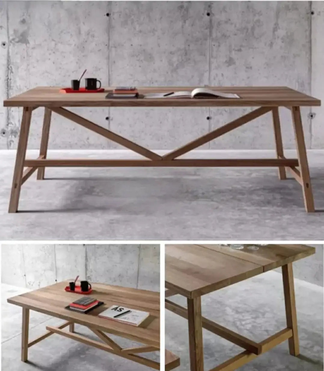 SHERWOOD Rustic Solid Wood Dining Table