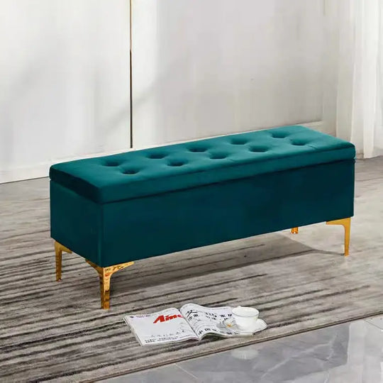 OLIVIERA Victorian Velvet Storage Ottoman