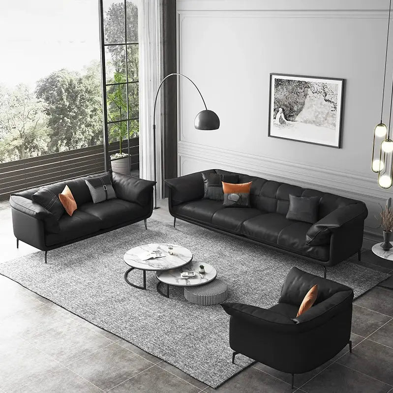 VIRÐINGUR Modern Leather Sofa