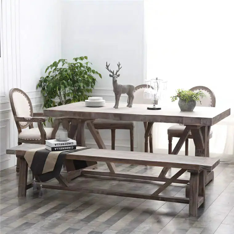 ROICK Vintage Distressed Dining Table & Chairs