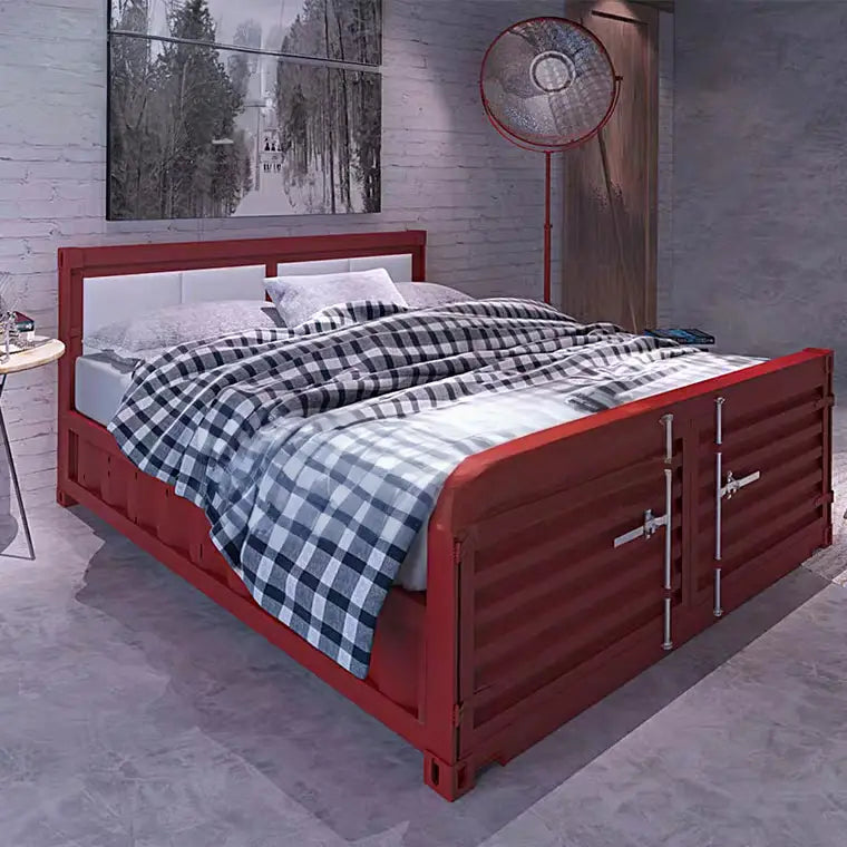 AKIO Industrial Metal Bed Frame