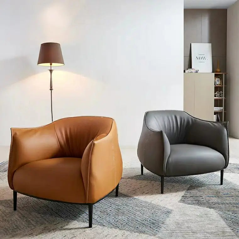 PERRIE Modern Faux Leather Armchair