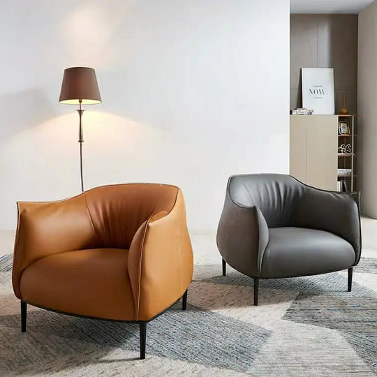 PERRIE Modern Faux Leather Armchair
