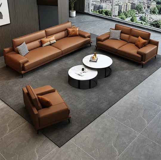 MALONE Modern Leather Sofa