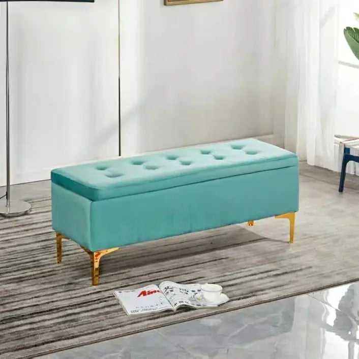 OLIVIERA Victorian Velvet Storage Ottoman