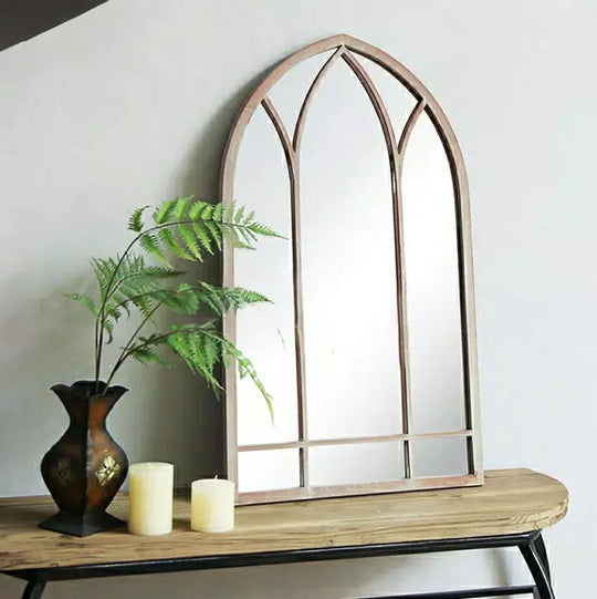 MATHIEW Vintage Arch Window Wall Mirror