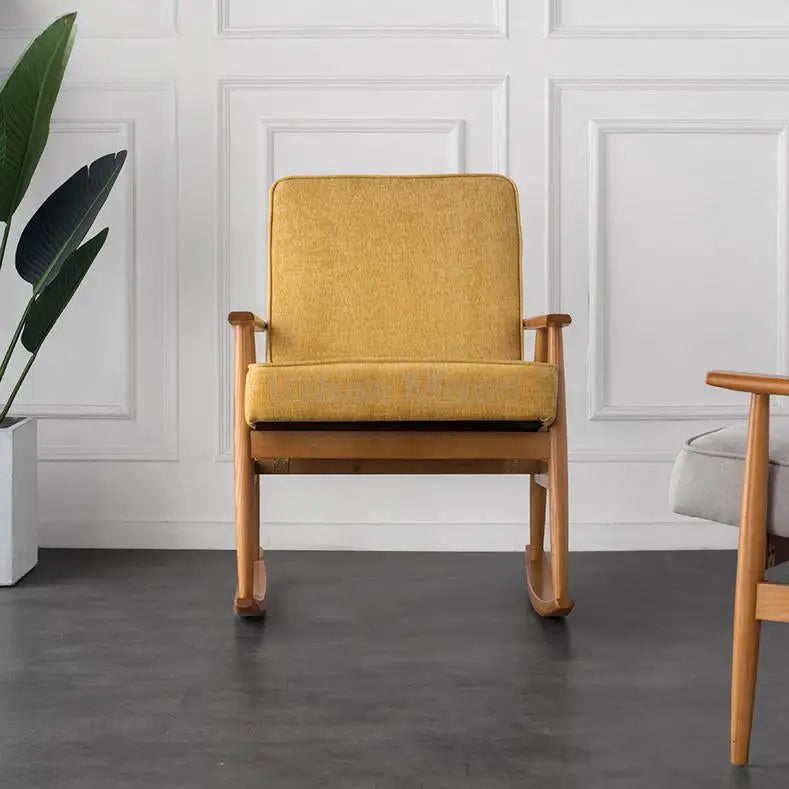 ADAMS Solid Wood Fabric Rocking Chair