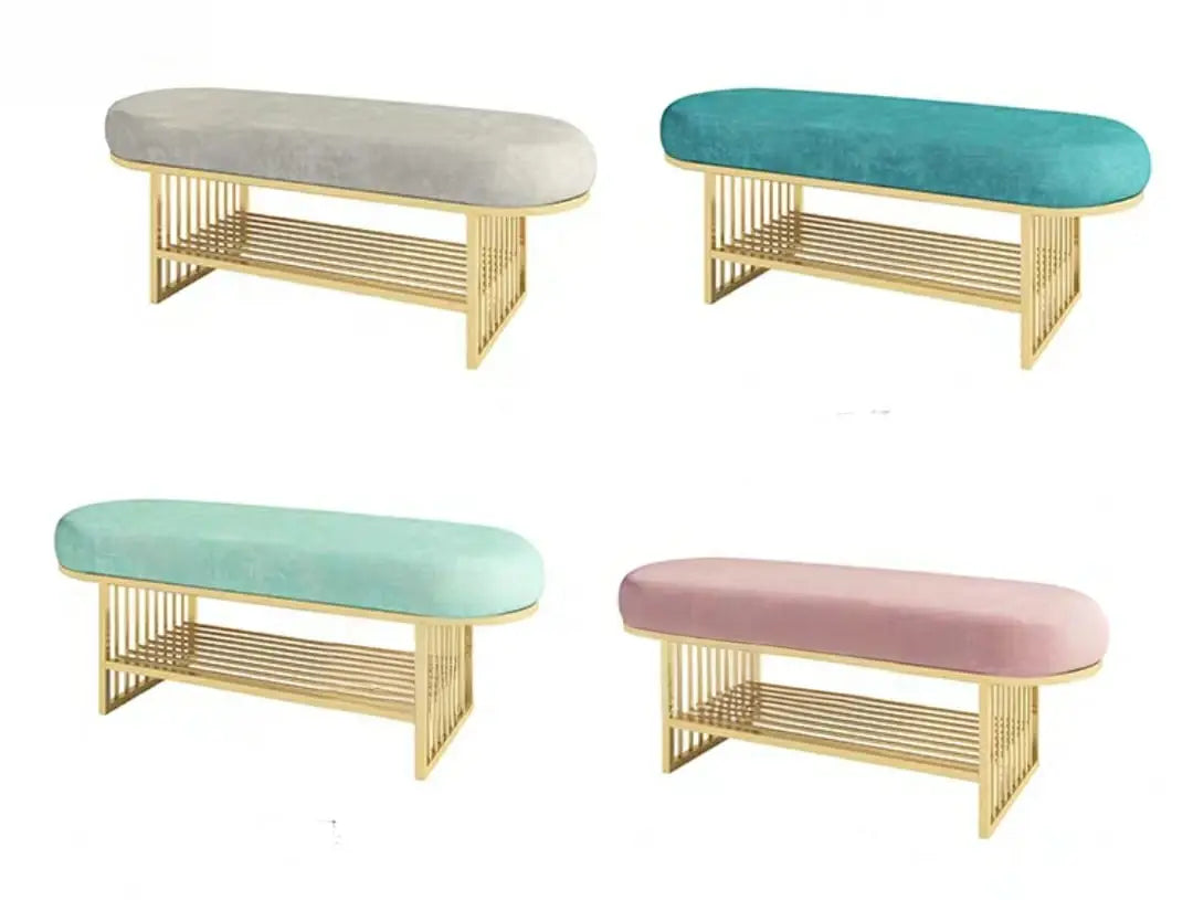 CRESTON Modern Entryway Velvet Ottoman