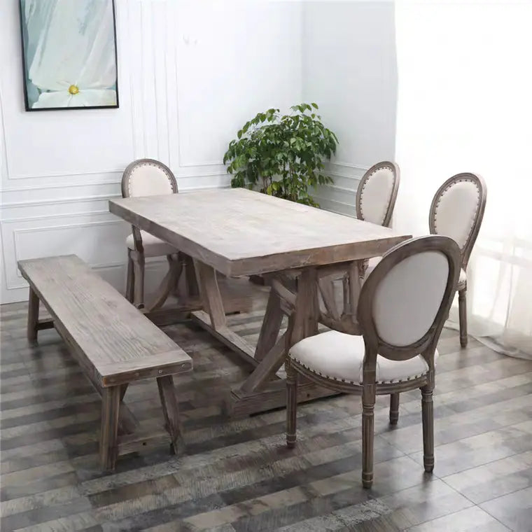 ROICK Vintage Distressed Dining Table & Chairs