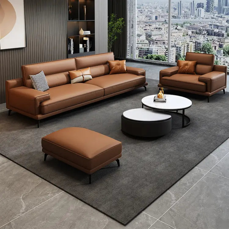 MALONE Modern Leather Sofa