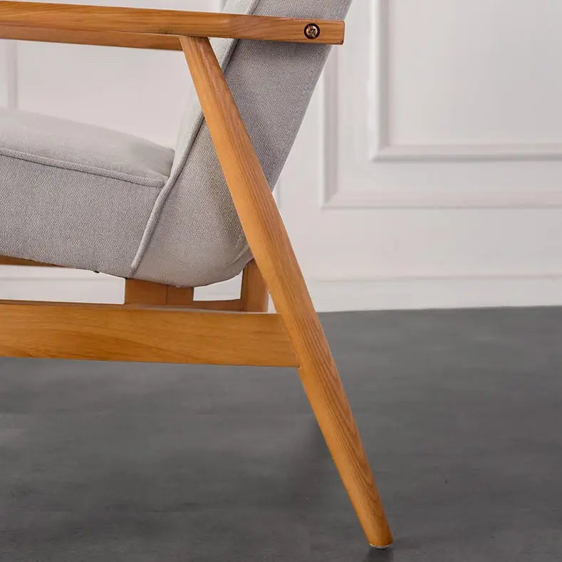 CHARLES  Solid Wood Fabric Lounge Chair