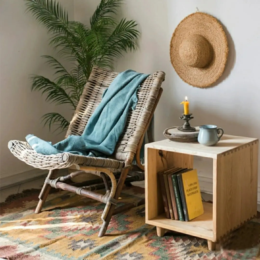 MOBLER Rustic Solid Wood Side Table