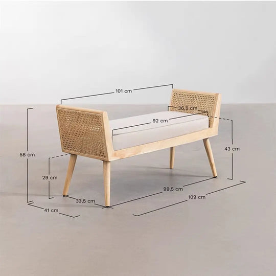 ANONA Rustic Solid Wood Bench