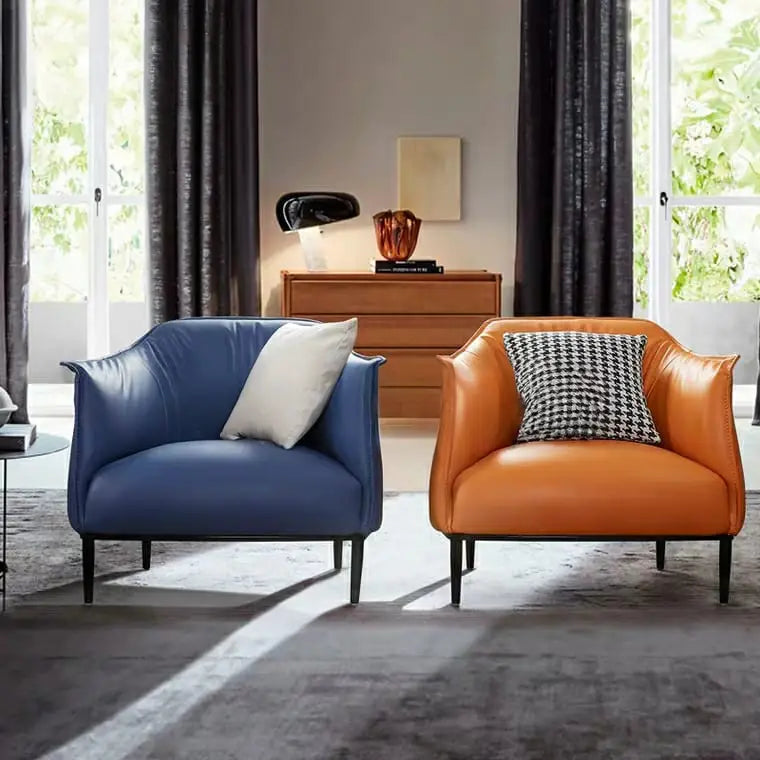 PERRIE Modern Faux Leather Armchair