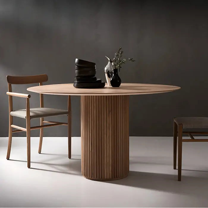 EMILY Japandi Solid Wood Round Dining Table