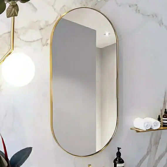 ALASTAIR Modern Stainless Steel Oval Mirror