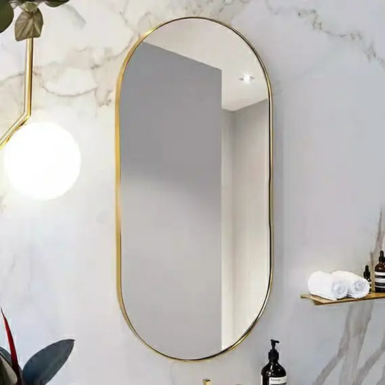 ALASTAIR Modern Stainless Steel Oval Mirror