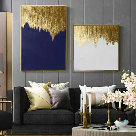 PIERCE Gold Shimmer Canvas Wall Art