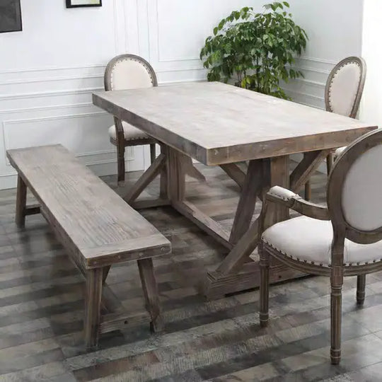 ROICK Vintage Distressed Dining Table & Chairs