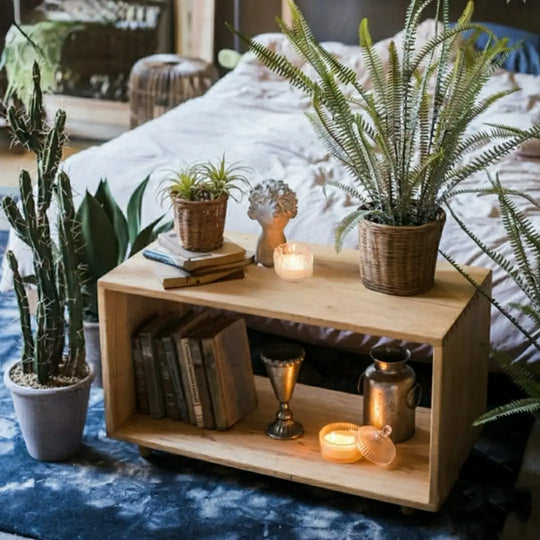 MOBLER Rustic Solid Wood Side Table