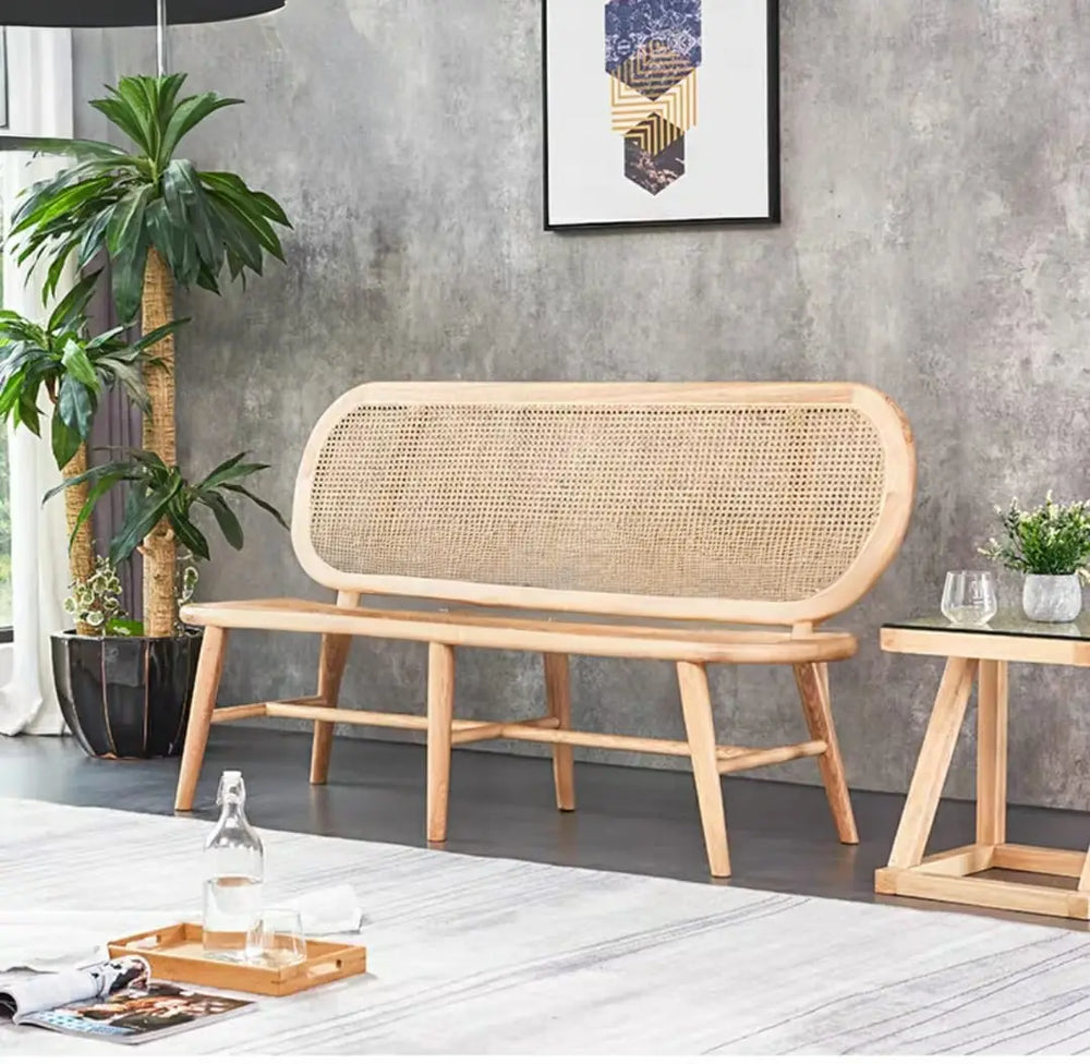 EIGHTH  Vintage Rattan Dining Bench