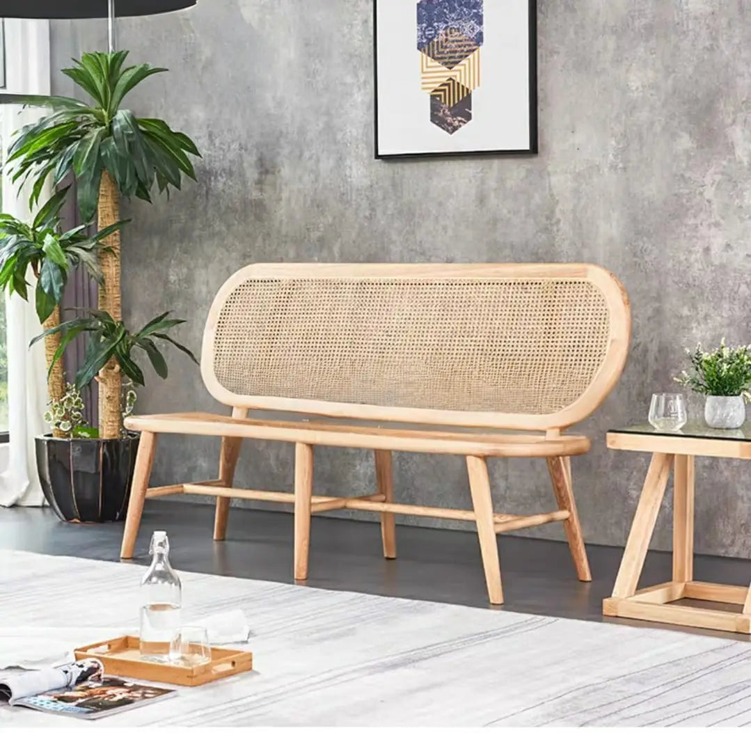 EIGHTH  Vintage Rattan Dining Bench