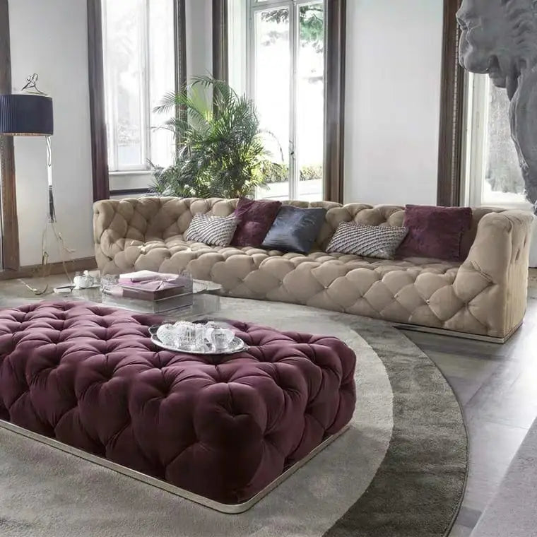 GUNNER Victorian Velvet Tufted Sofa