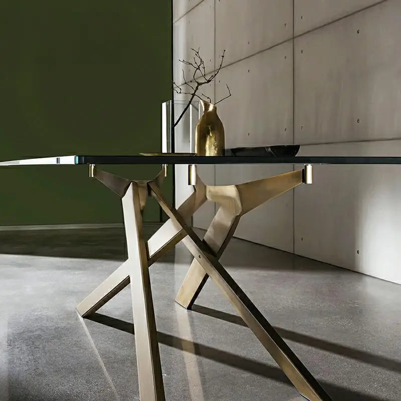 DOMINIC Modern Glass Dining Table